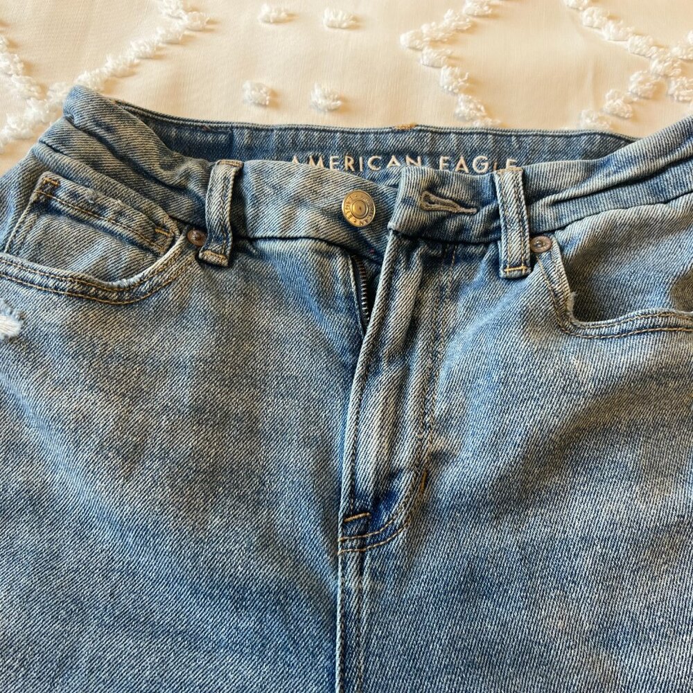 American Eagle Curvy Mom Ripped Stretch Jeans SIZE 0 - Picture 7 of 12
